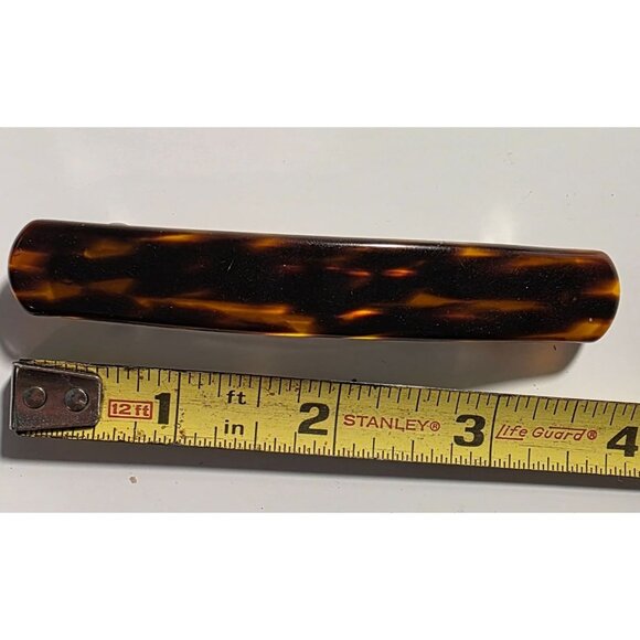 Tortoise Shell Pattern Metal Hair Barrette Clip 3.5" By Goody - Picture 4 of 4